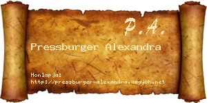 Pressburger Alexandra névjegykártya